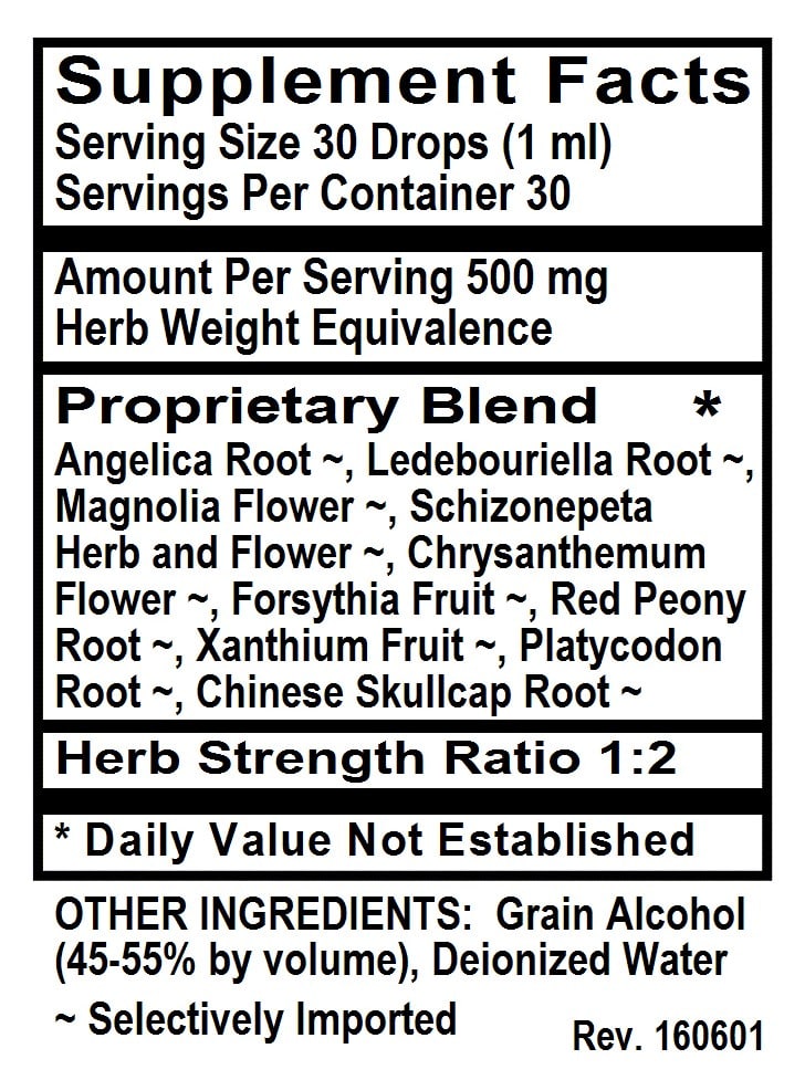 Betsy's Basics Sinus Relief* Supplement Facts