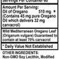 Betsy's Basics Oregano Oil Supplement Facts