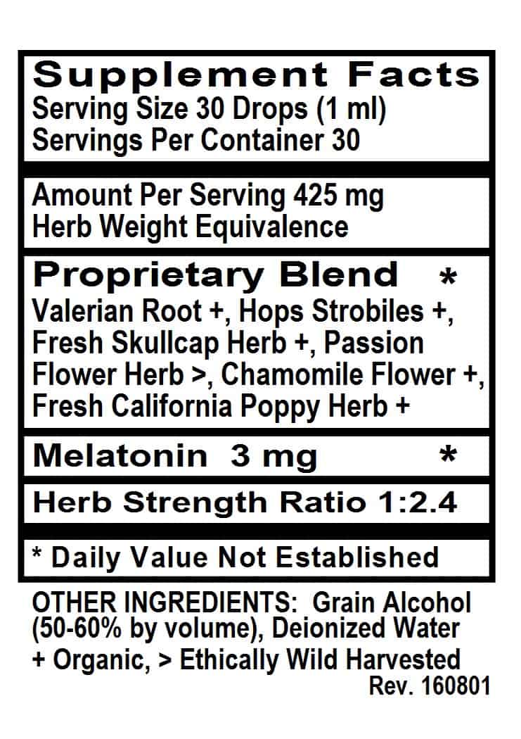 Betsy_s Basics Sleep with Valerian and Melatonin Supplement Facts