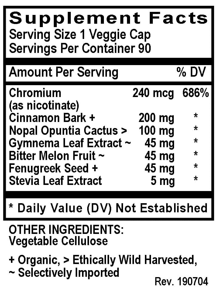 Betsy_s Basics Blood Sugar Harmony Powder Caps Supplement Facts