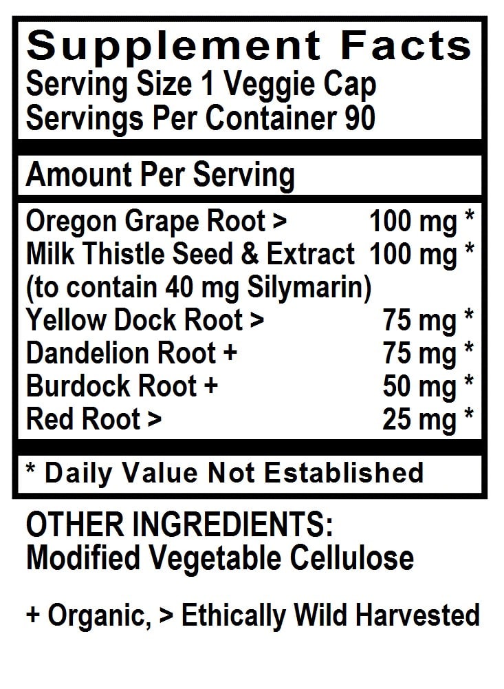 Betsy's Basics Liver Detox* Supplement Facts
