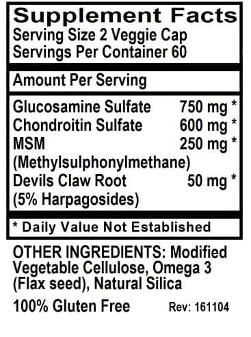 Betsy_s Basics Glucosamine and Chondroitin Plus Supplement Facts