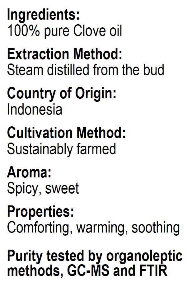 Betsy-s Basics Clove Bud Essential Oil Ingredients