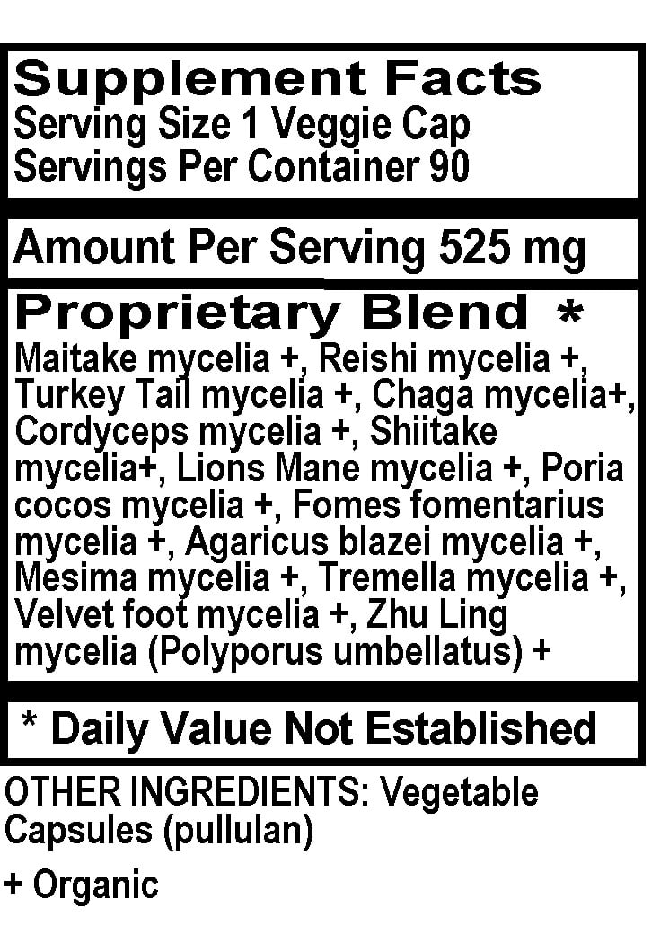 Betsy's Basics Mushroom Immune* Supplement Facts
