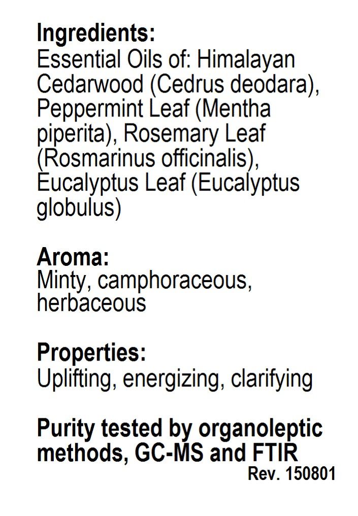 Betsy's Basics Energy Boost Essential Oil Facts Panel