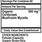 Betsy_s Basics Cordyceps Powder Veggie Caps Supplement Facts