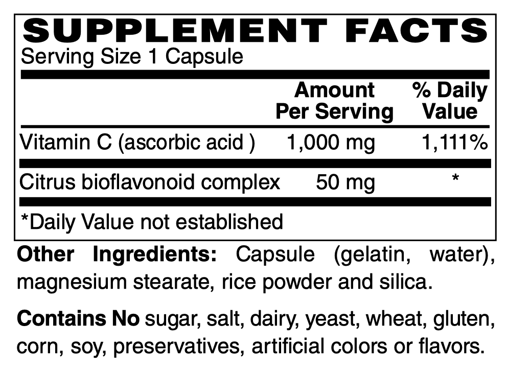 Betsy_s Basics C1000 Supplement Facts