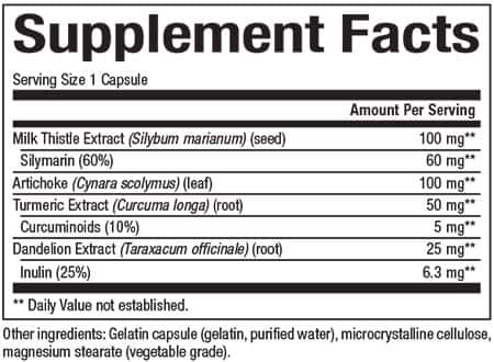 Natural Factors HerbalFactors® Liv-Gall Cleanse Supplement Facts