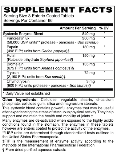 Betsy_s Basics Ultra ProteoZimes Supplement Facts