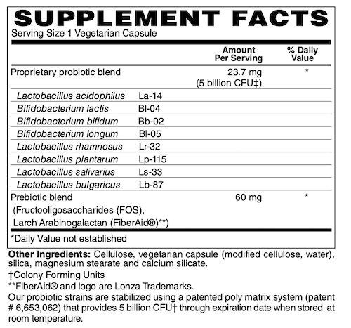 Betsy_s Basics Suprema Dophilus Supplement Facts