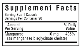 Bluebonnet Nutrition Chelated Manganese Supplement Facts