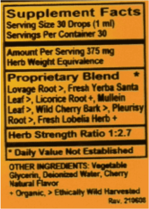Betsy_s Basics Kid_s Bronchial Supplement Facts