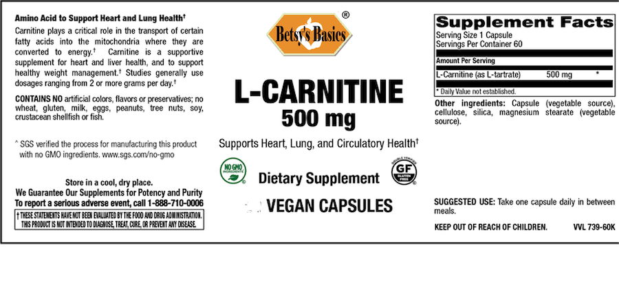 Betsy_s Basics L-Carnitine 500 mg
