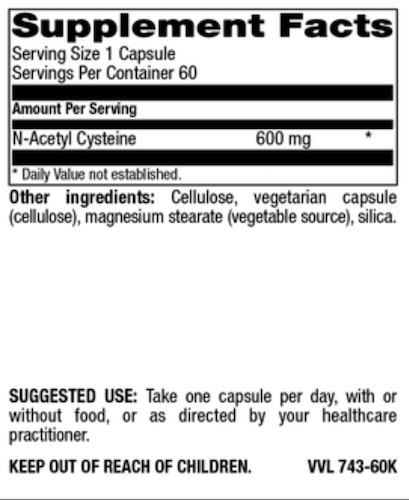 Betsy_s Basics N-Acetyl Carnitine Supplement Facts