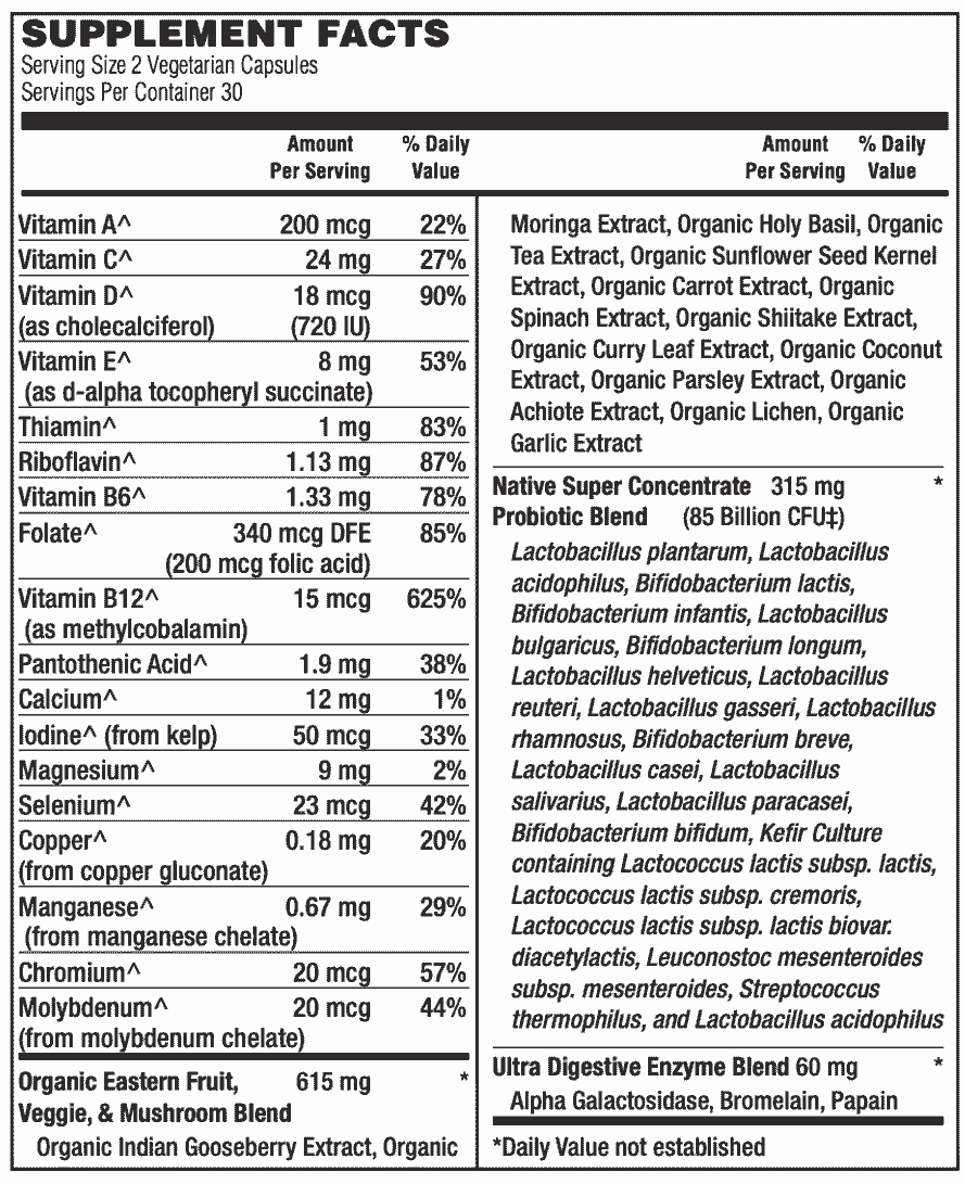 Betsy_s Basics Men_s 85 Billion Probiotic Formula Supplement Facts