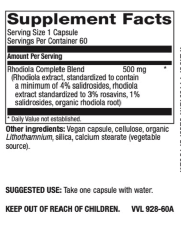 Betsy_s Basics Rhodiola Complete Supplement Facts