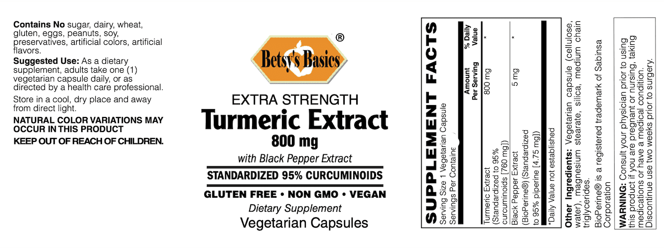 Betsy_s Basics Extra Strength Turmeric Extract 800 mg