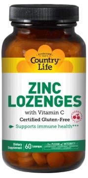 ZINC 60 LOZENGES CHERRY FLAVOR By Country Life