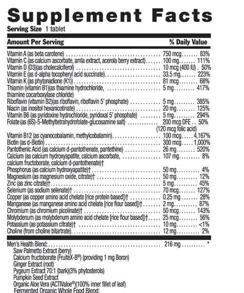 Country Life CORE DAILY-1 FOR MEN 50+ SUPPLEMENT FACTS 1 of 2