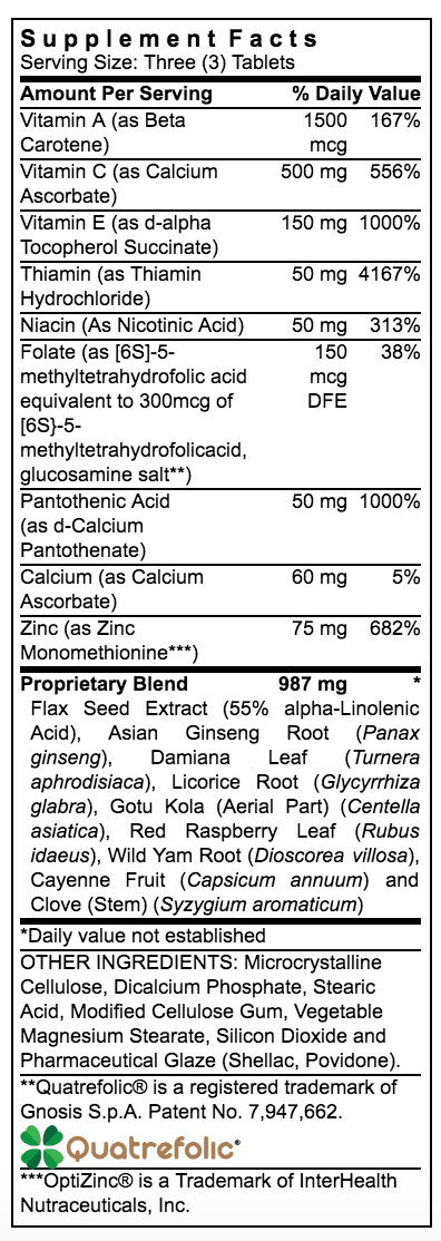 Michael's Naturopathic Programs Female Reproductive Factors™ Supplement Facts