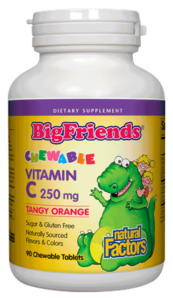 BIG FRIENDS CHEWABLE VITAMIN C 250 MG TANGY ORANGE 90 CHEW TAB BY NATURAL FACTORS