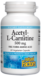 ACETYL-L-CARNITINE 500 MG 60 VCAP BY NATURAL FACTORS