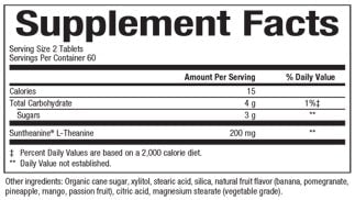 NATURAL FACTORS SUNTHEANINE L-THEANINE 100 MG SUPPLEMENT FACTS