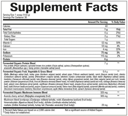 NATURAL FACTORS FERMENTED GREEN CHOCOLATE SUPPLEMENT FACTS