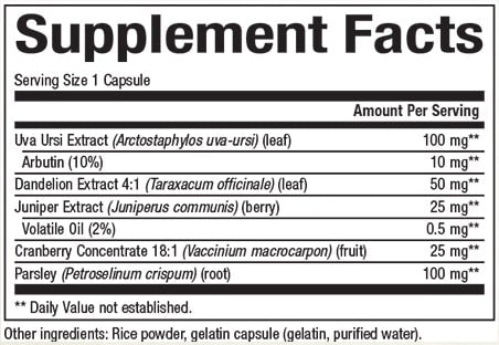 NATURAL FACTORS HERBAL FACTORS URINARY FLOW FORMULA SUPPLEMENT FACTS