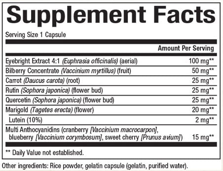 NATURAL FACTORS HERBAL FACTORS EYE FACTORS SUPPLEMENT FACTS