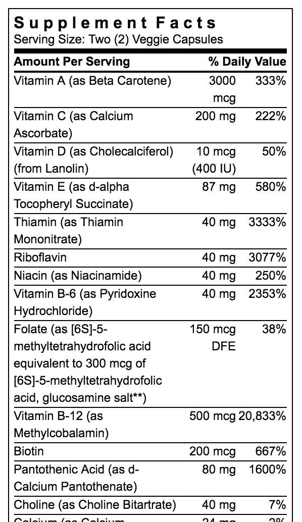 Michael's Teen Girls Daily Multivitamins Supplement Facts 1 of 2