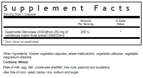 BLUEBONNET NUTRITION SUPER FRUIT VEGETARIAN SOD 250 IU SUPPLEMENT FACTS