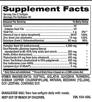 Betsy's Basics Prostate Support* Supplement Facts
