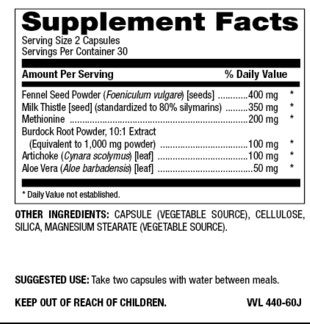 Betsy's Basics Liver Detox Complex* Supplement Facts