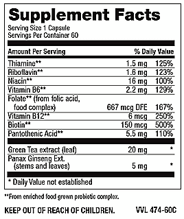 Betsy's Basics Whole Food Essentials B-Complex Caps Supplement Facts