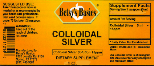 Betsy_s Basics Colloidal Silver Full Label