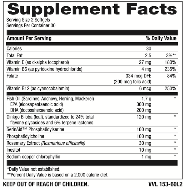 Betsy_s Basics Brain Support Softgels Supplement Facts