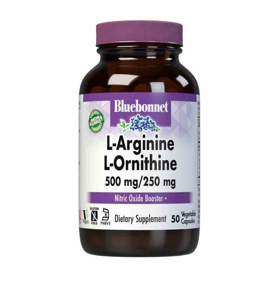 Bluebonnet Nutrition L-Arginine L-Ornithine 500 mg-250 mg