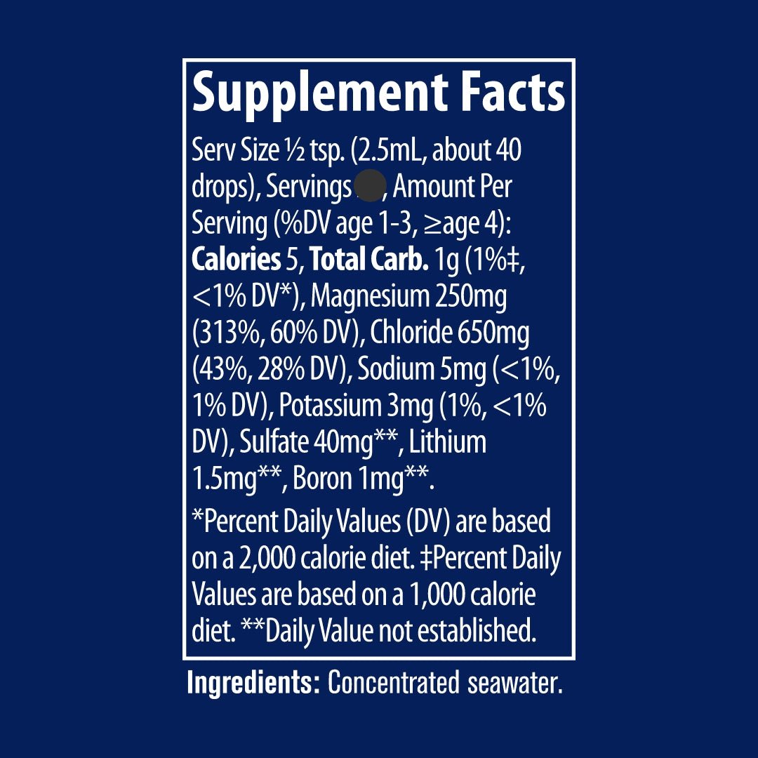 Trace ConcenTrace Trace Mineral Drops Trial Size Supplement Facts