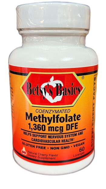 Betsy_s Basics Coenzymated Methylfolate 1360 mcg DFE providing 800 mcg Folic Acid