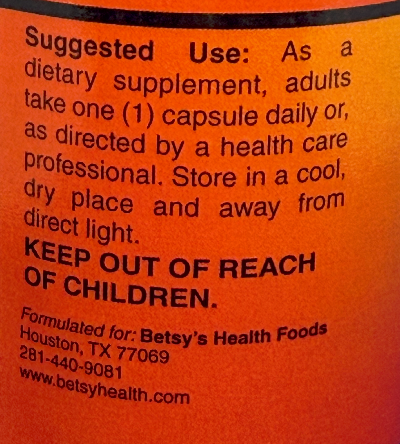 Betsy_s Basics Biotin 5000 mcg Left Panel
