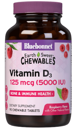 Bluebonnet Earthsweet Chewables Vitamin D3 125 mcg 5000 iu