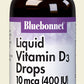 Bluebonnet Nutrition Liquid Vitamin D3 Drops 10 mcg-400 iu