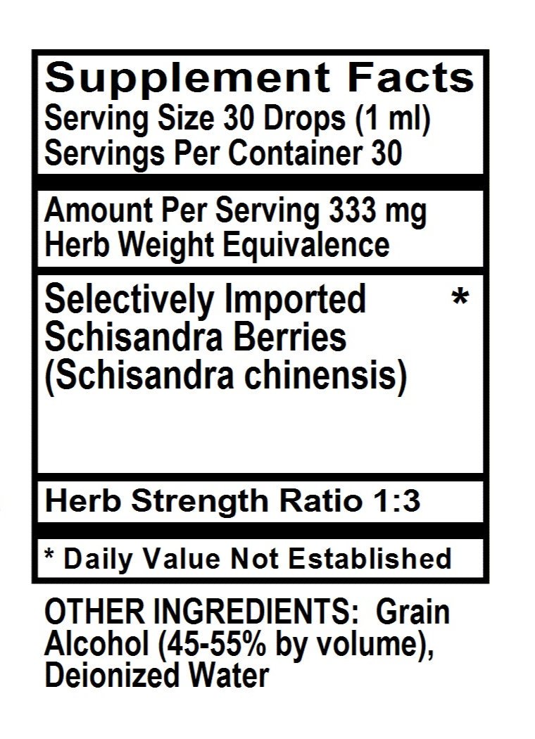 Betsy_s Basics Schisandra Liquid Herbal Extract Supplement Facts