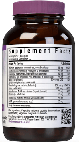 Bluebonnet Nutrition Coenzyme B-Complex Supplement Facts