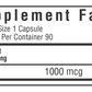 Bluebonnet Nutrition Biotin 1000 mcg Supplement Facts