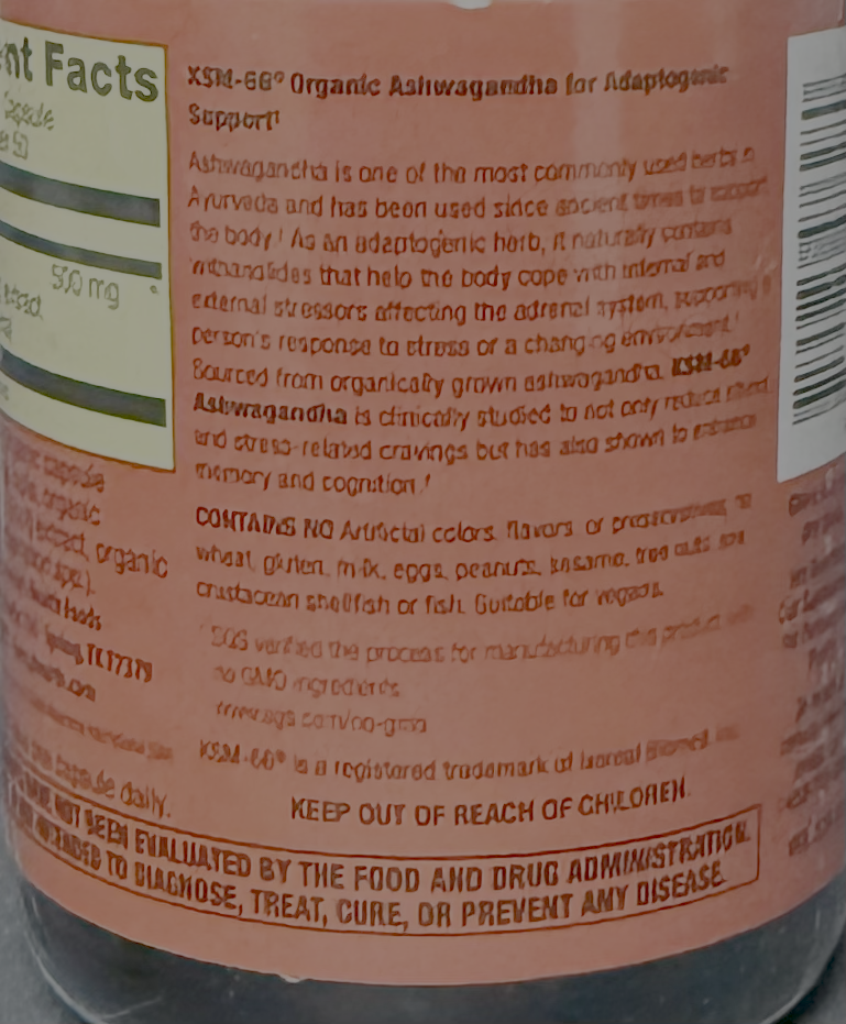 Betsy_s Basics KSM-66 Organic Ashwagandha Left Panel