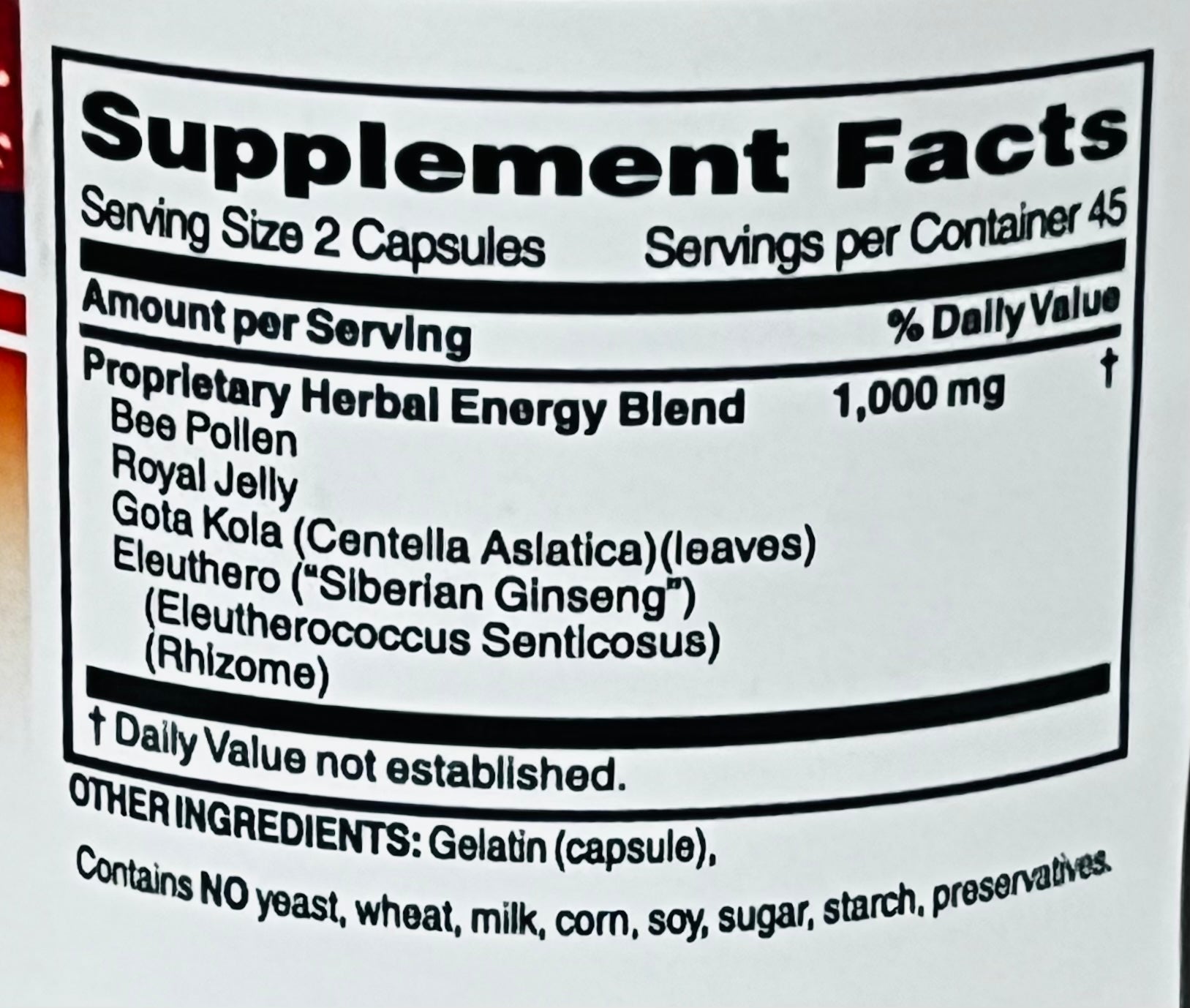 Ramona_s Essentials by Betsy_s Basics Xtra Go Supplement Facts