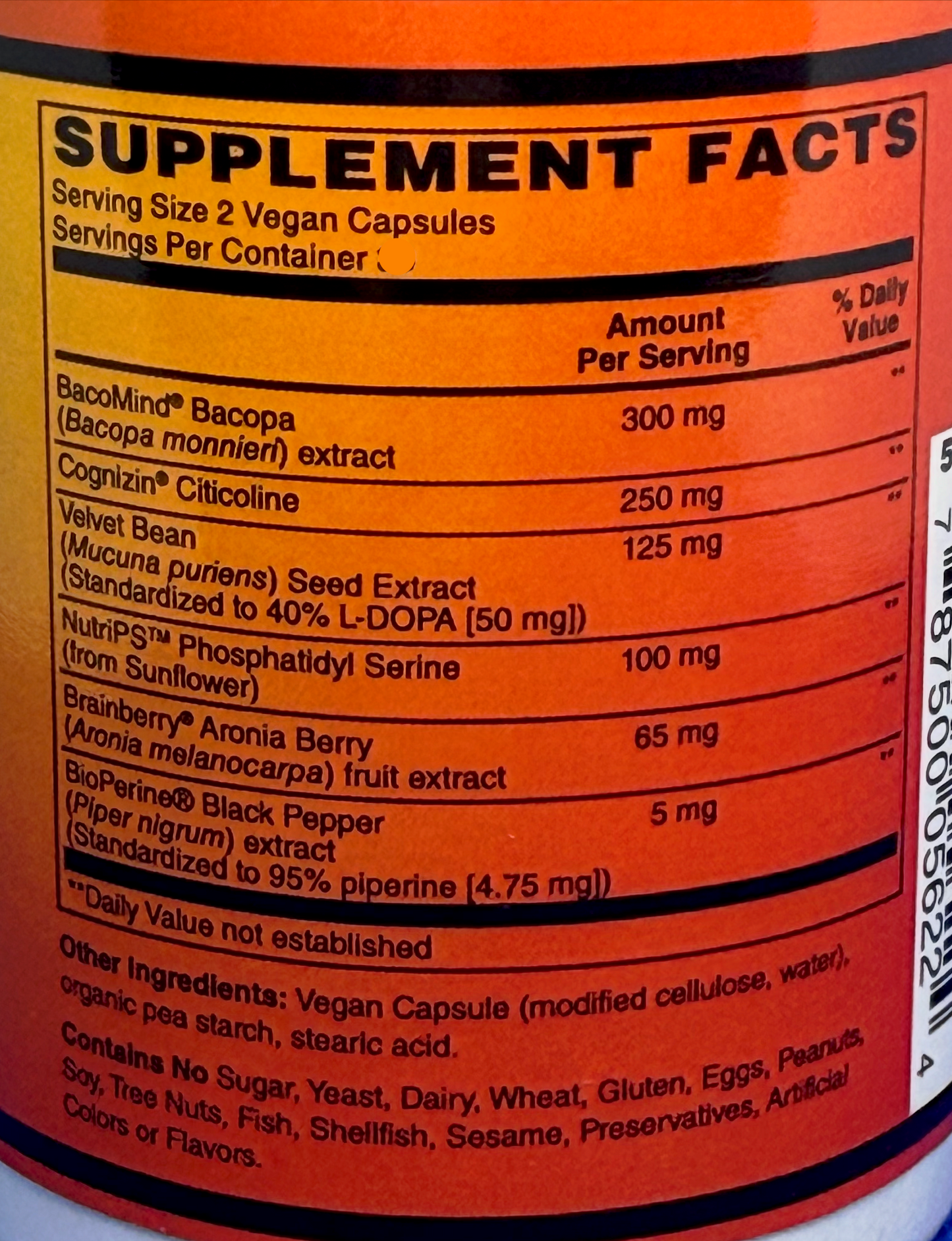 Betsy_s Basics Advanced Brain Support  Supplement Facts