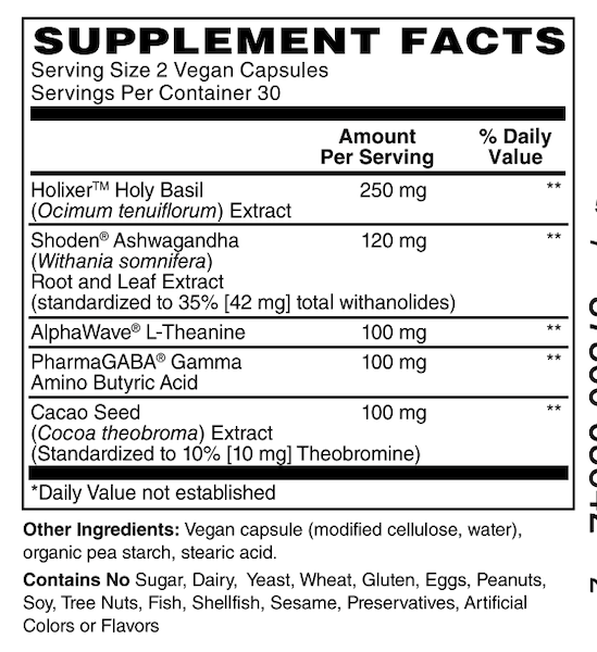 Betsy_s Basics Advanced Stress Support Supplement Facts